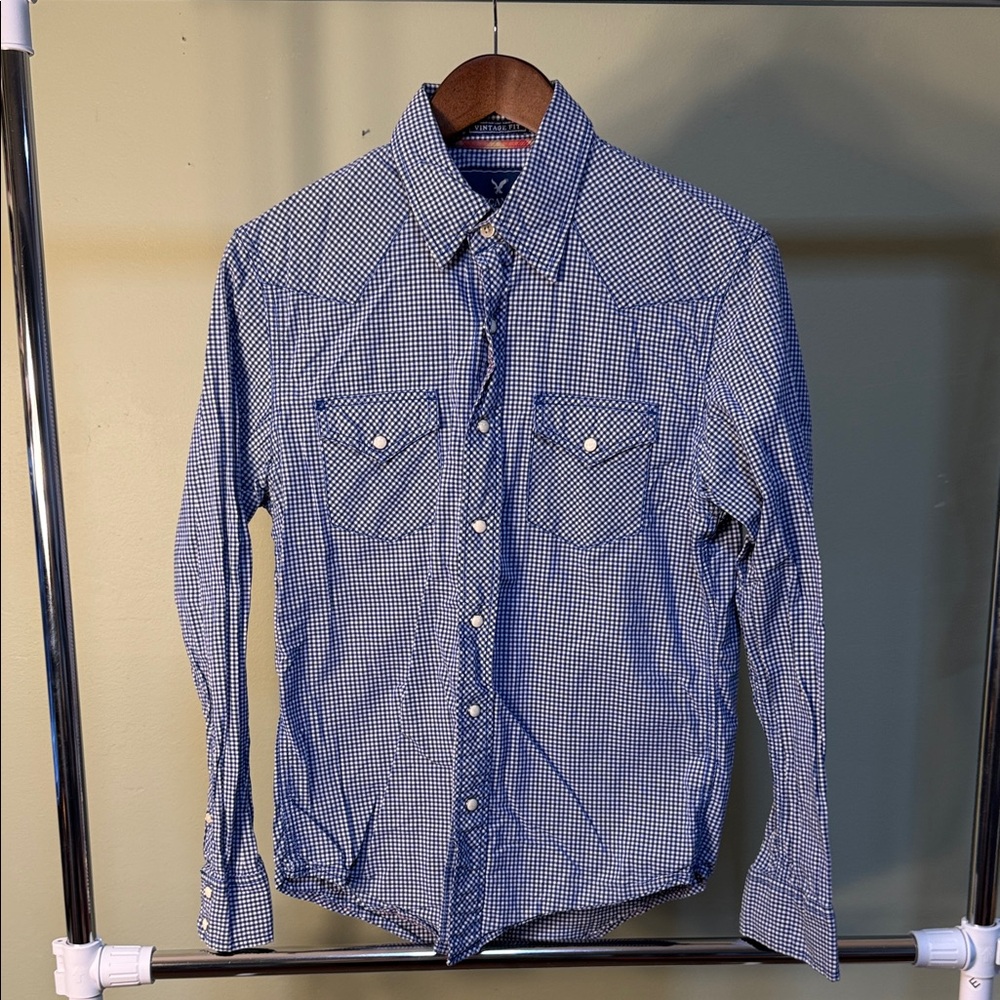 Y2K American Eagle Outfitters Checkered Button Down Shirt